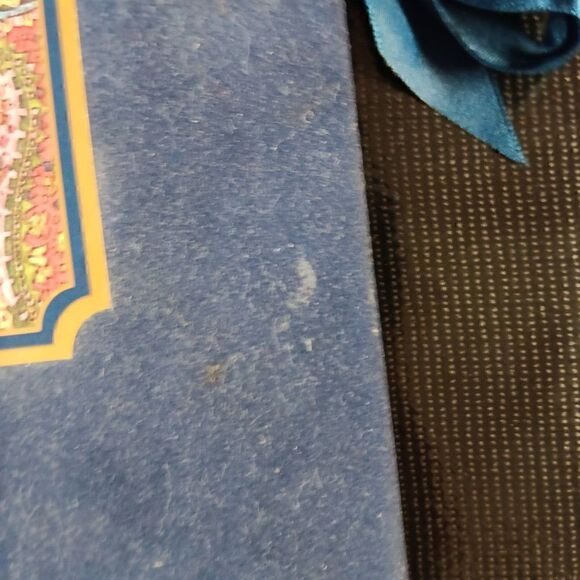 VTG Photo Album 90s DEDICATION book TO DAD WITH LOVE Father suede BLUE ribbon - Picture 3 of 11